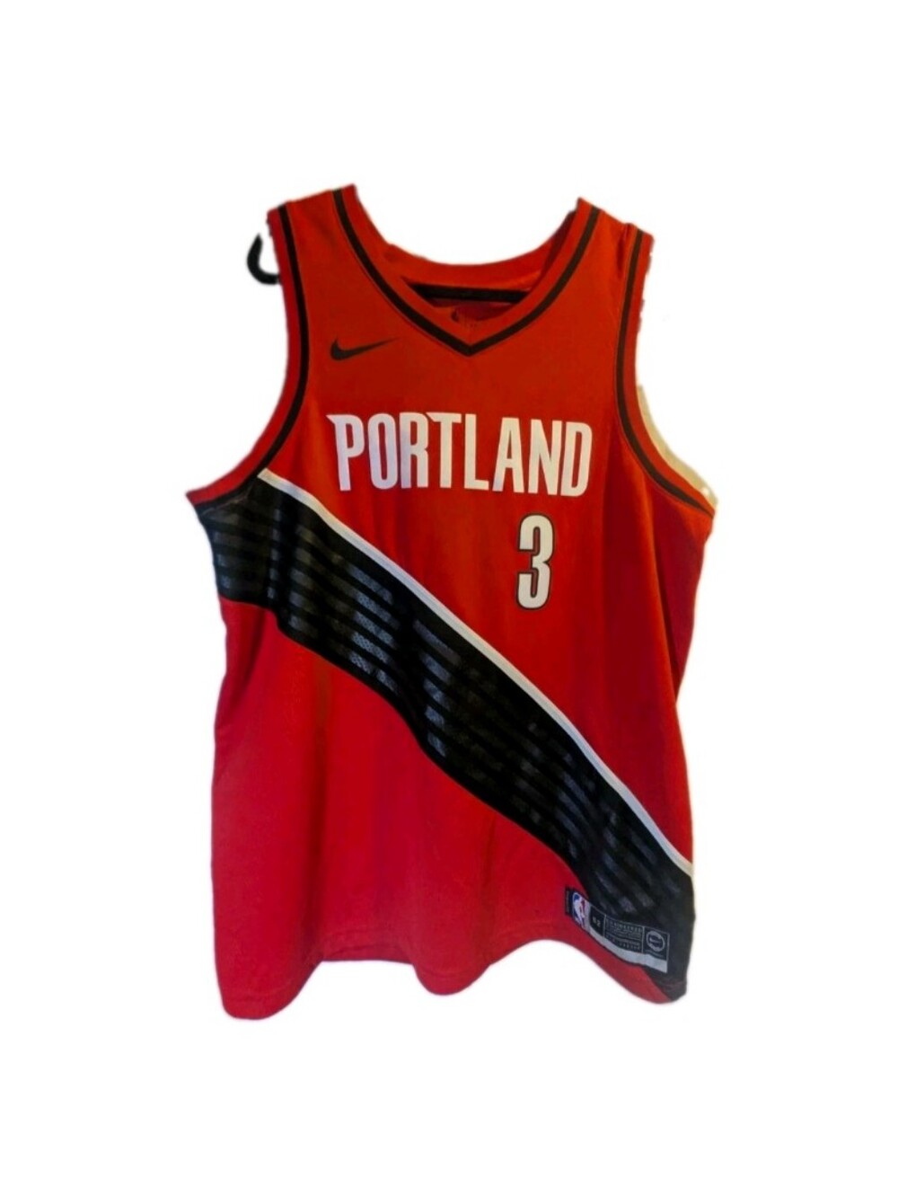 Nike Portland Red Basketball Jersey with Black Stripe #3